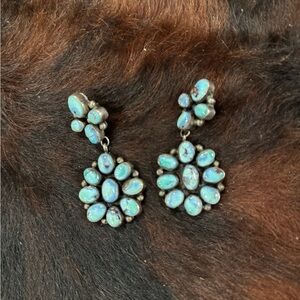 Golden Hills Turquoise and Sterling Earrings